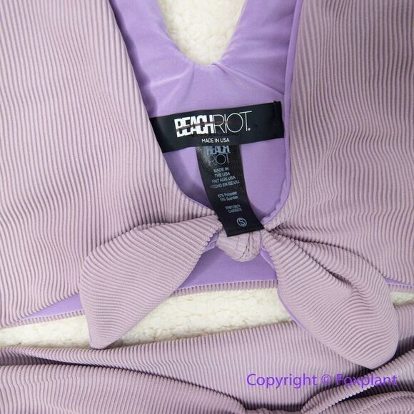 New! Set! Beach Riot Free People Rib Dallas Emma bikini bottom lavender, size S - Picture 6 of 11